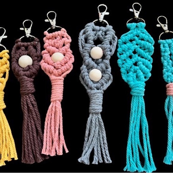 Macrame Mermaid Tail Keychains | Made to Order - Picture 5 of 7